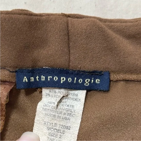 Vintage Anthropologie Women’s Brown Faux Suede High Rise Flare Pants Size 2 - Picture 9 of 10